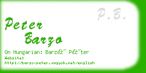 peter barzo business card